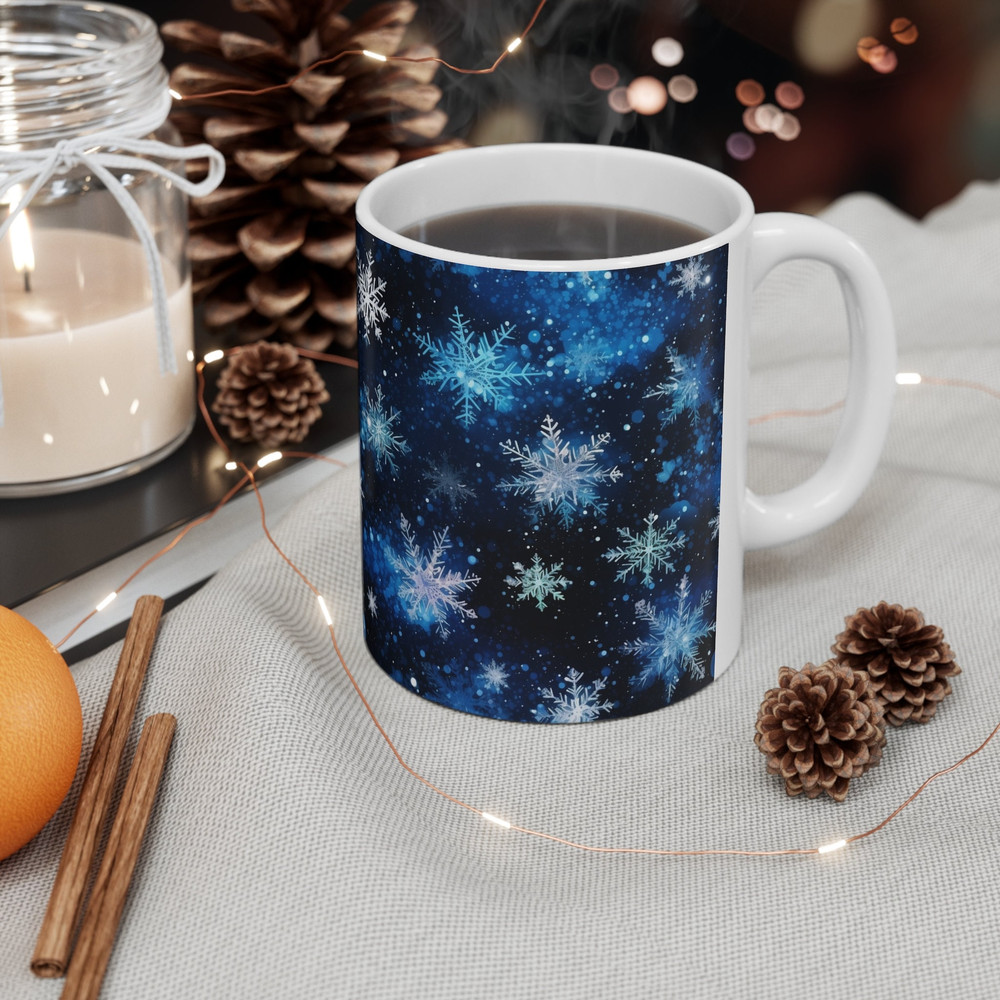 Snowflake Patterned Mug Winter Mug 11oz Ceramic Winter Coffee Mug Winter Mug Designs Snowflake Pattern Mug Winter Decor Winter Vibes 11.jpg