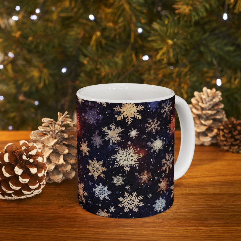 Snowflake Patterned Mug Winter Mug 11oz Ceramic Winter Coffee Mug Winter Mug Designs Snowflake Pattern Mug Winter Decor Winter Vibes 6.jpg