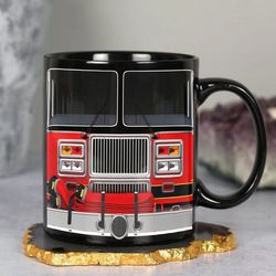 firefighter red truck mug, firefighter retirement gift for men and women, retired firefighter gift, firefighter retireme