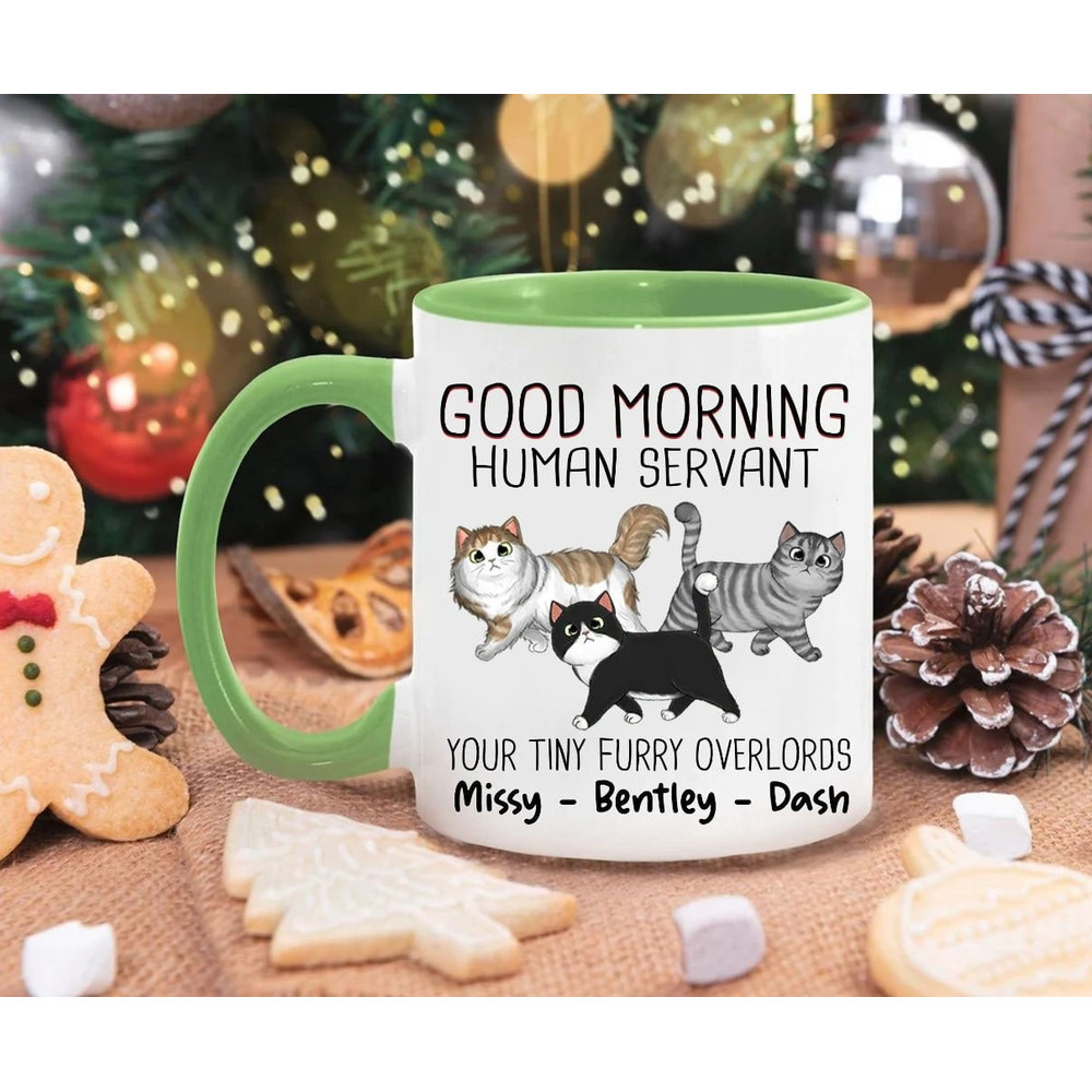 Personalized Coffee Mug Gift For Cat Lover, Good Morning Cat Human Servant, Cat Mom Mug Gift, Funny Cat Mug,Mug Custom Cat Mug For Pet Lover.jpg
