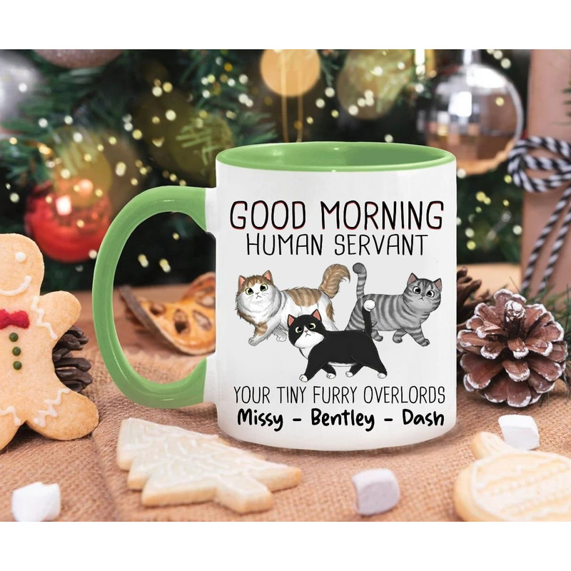 Personalized Coffee Mug Gift For Cat Lover, Good Morning Cat Human Servant, Cat Mom Mug Gift, Funny Cat Mug,Mug Custom Cat Mug For Pet Lover.jpg