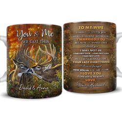 personalized couple deer mug to my wife we got this