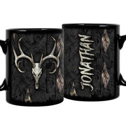 personalized deer skull mug hunting deer