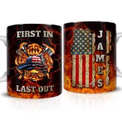 personalized firefighter mug american force