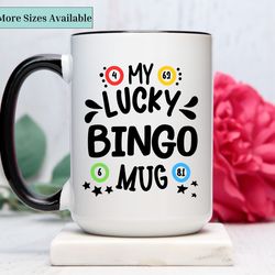 bingo mug,lucky bingo coffee cup,funny mug bingo player, gift for bingo lover, gift for grandma,grandpa gift, holiday gi