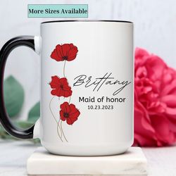 bridesmaid mug, personalized maid of honor mug, custom bridesmaids gift, bridesmaid gift, maid of honor gift mug,maid of