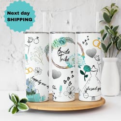 bridesmaid tumbler with metal straw, bridesmaid gift, bridesmaid proposal ,bridesmaid gifts wedding day 20 oz tumbler