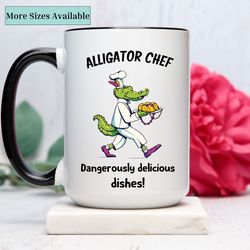 chef mug,alligator chef mug,funny alligator cup,chef gifts,gift for chef,chef coffee cup,gift for her,gift for him, chri