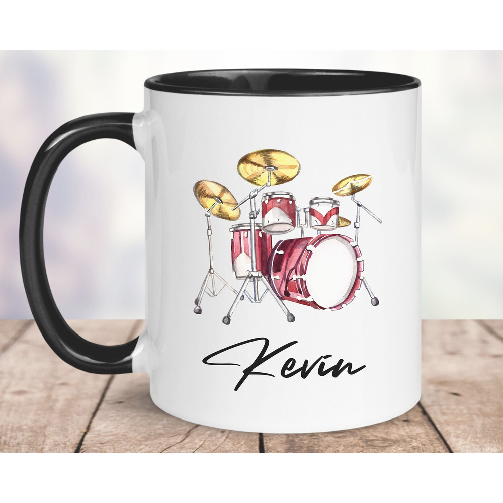 Drum mug, custom gift mug to drummer, drummer mug, musician gift, musician teacher gift, music mug, musical student git, band mug.jpg