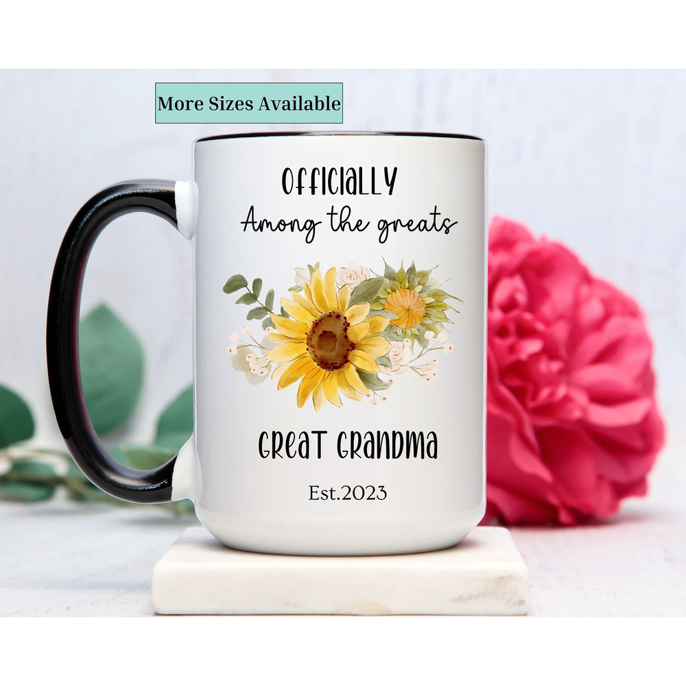 Great grandma mug,Promoted to great grandma,Great Grandma Gifts,Gift for grandma,great grandma mother's day gift,sunflower great grandma mug 1.jpg