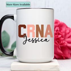 personalized crna  mug,custom nurse coffee cup,certified registered nurse anesthetist,nurse gifts,nurse graduation gift,