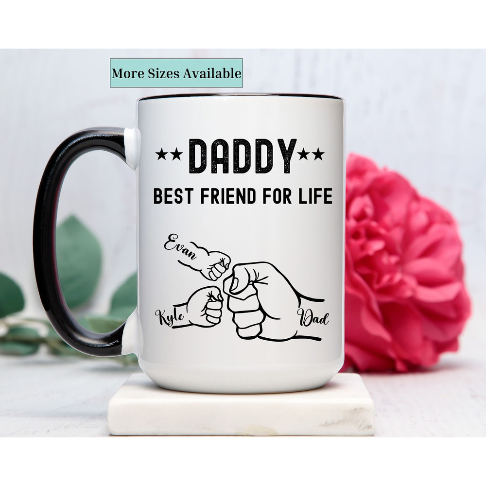 Personalized daddy best friend,Custom first bump coffee cup,gift for father,Dad gifts with kids name,fathers day gift,Christmas gift for dad.jpg