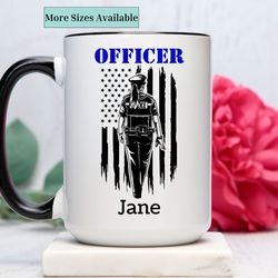 personalized female  police officer mug, custom police officer coffee mug,police graduation gift,policeman gift,gift for