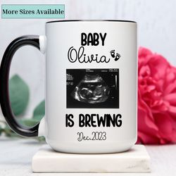 personalized pregnancy announcement mug,custom ultrasound baby mug,expecting mom gift mug,expecting parents gift,new pre