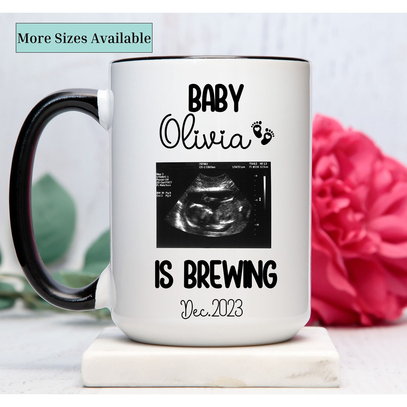 Personalized pregnancy announcement mug,Custom ultrasound baby mug,expecting Mom Gift mug,Expecting Parents Gift,New Pregnancy Gift for Mom.jpg