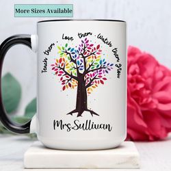 teacher mug, personalized teacher coffee mug, teacher gifts, custom teacher coffee cup, teacher appreciation gift, teach
