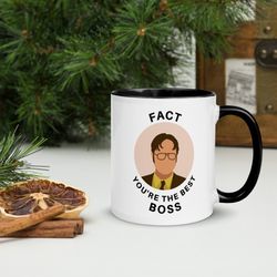 fact youre the best boss mug - dwight schrute mug - the office mug - tv show mug - the office usa - gift for manager