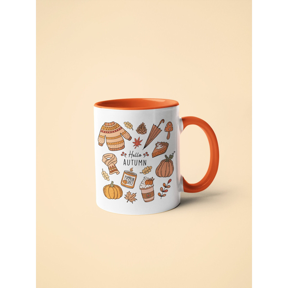 Hello Autumn Ceramic Mug - Halloween Coffee Mug - Housewarming Gift - Spooky Season Mug - Halloween Decor - Pumpkin Spice - Pumpkin Pie.jpg