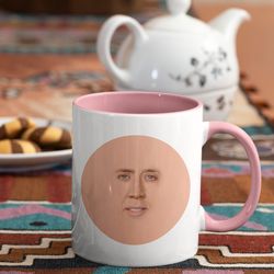 nicolas cage mug - funny nicolas cage meme - nicolas cage merch - nicolas cage face - gift for him - gift for her - gift