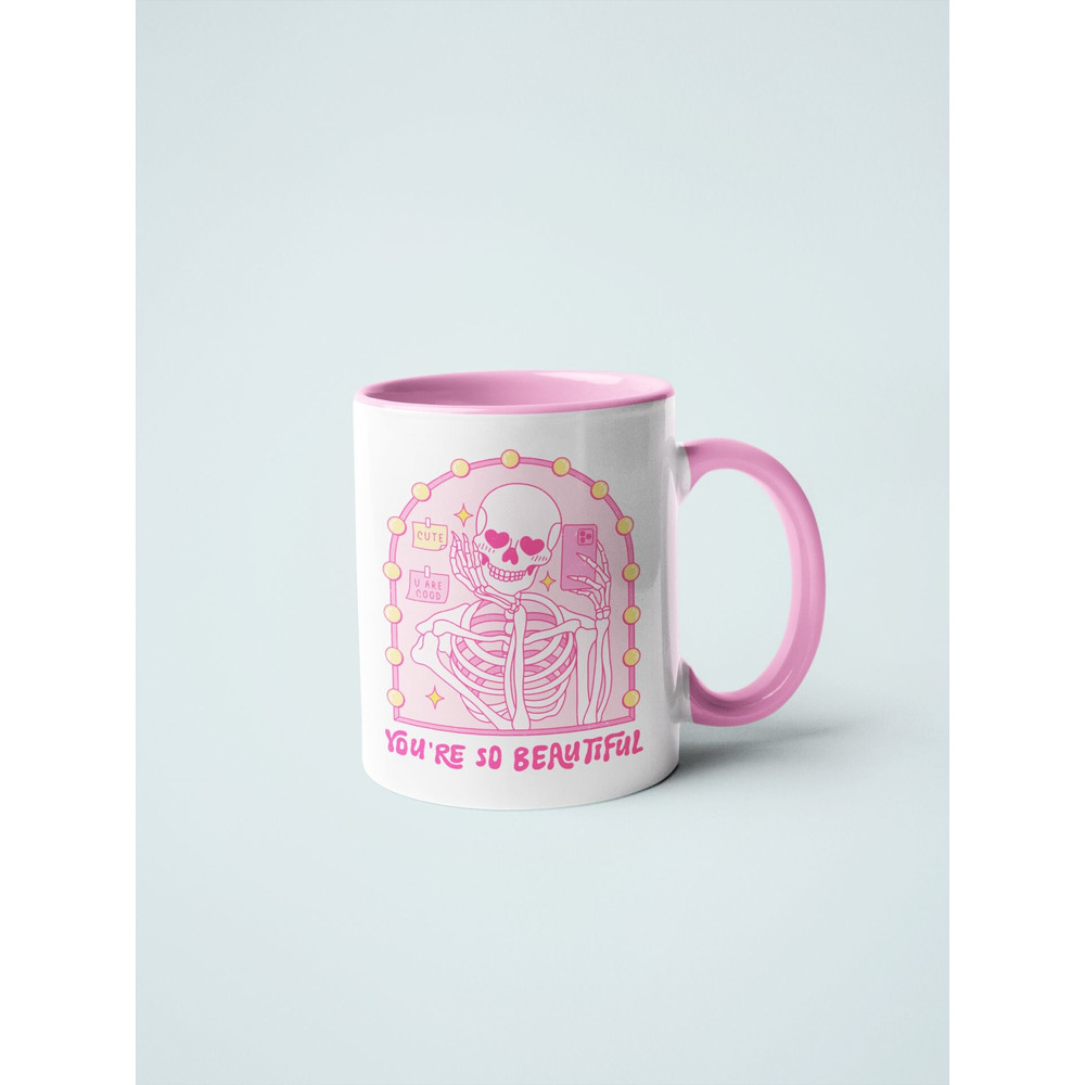 Self Love Mug - Valentines Gift for Friend - Cute Frog Gift - Gift for Her - Gift for Him - Valentines Gift - You Are Beautiful - Skeleton.jpg