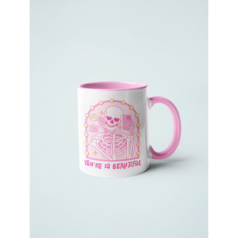 Self Love Mug - Valentines Gift for Friend - Cute Frog Gift - Gift for Her - Gift for Him - Valentines Gift - You Are Beautiful - Skeleton.jpg
