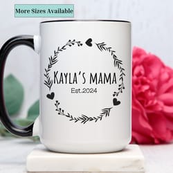 custom mama mug,personalzied cup for new mom,new mom gift,christmas gift for mom,mothers day gift,mom est,pregnancy reve