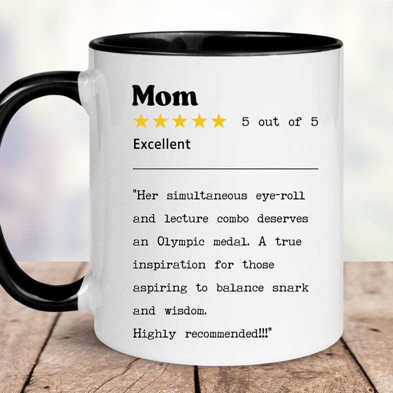 Funny star rating review mug,mom review mug,funny gift mug for mother,mom coffee mug,gift mug for mother's day,holiday day,mother's birthday.jpg