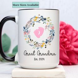 great grandma mug,promoted to great grandma,great grandma gifts,gift for grandma,great grandma mothers day gift,sunflowe