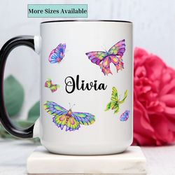 personalized butterfly mug,custom name butterfly gift coffee cup,butterfly gift for her,christmas gift mug,butterfly lov
