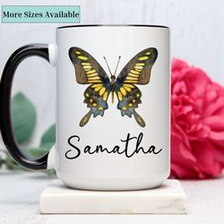 personalized butterfly mug,custom name butterfly gift coffee cup,butterfly gift for her, custom butterfly name mug,chris