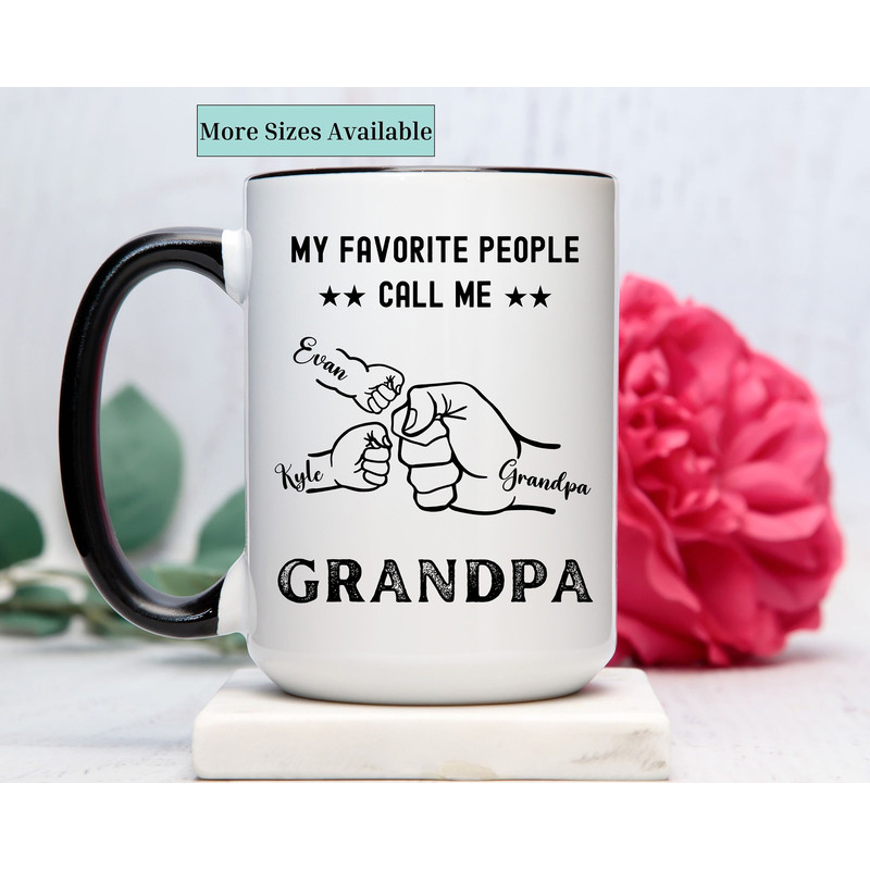 Personalized grandpa mug,custom grandpa first bump cup,gift for grandpa,grandpa gifts with kid name,fathers day gift,grandpa christmas gift.jpg