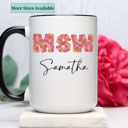 personalized msw graduation gift mug,custom social worker coffee mug,social work graduation gift,master social worker gi