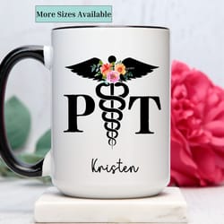 personalized physical therapist mug,custom pt cup, pt gift,gifts for personal therapist,pt student gift,pt graduation gi