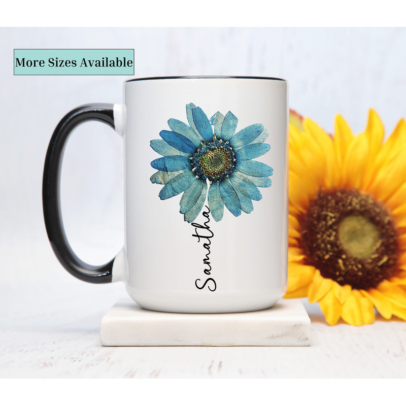 Personalized sunflower mug,Sunflower gift coffee cup,Sunflower gift for her, custom flower name mug,sunflower gift for women,christmas gift.jpg