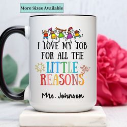 teacher mug, personalized teacher coffee mug, teacher gifts,teacher i love my job cup , teacher appreciation gift, teach