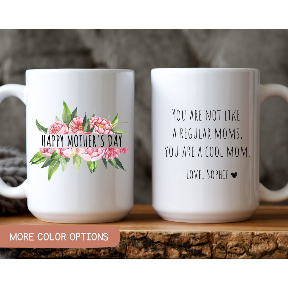 Cool Mom Mother's Day Gift, Funny mother's day Mug, Botanical Wildflowers Mothers day Gift, Name Flower gift for grandma, Personalized Gift.jpg