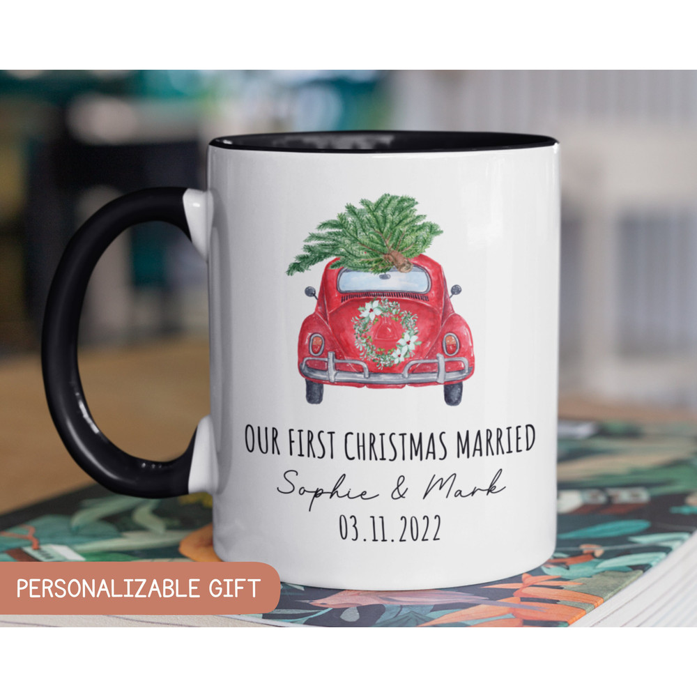 Custom First Christmas Married Mug, First Christmas Married Gift, Custom Gift for husband and wife Christmas, Wedding Gift for Christmas.jpg