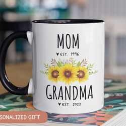custom gift for grandma, grandma pregnancy announcement, new grandma mug, new grandma gift, mom to grandma gift, grandma
