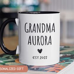 custom gift for grandma, pregnancy announcement, new grandma mug, name grandma mug, new grandma gift, baby shower gift