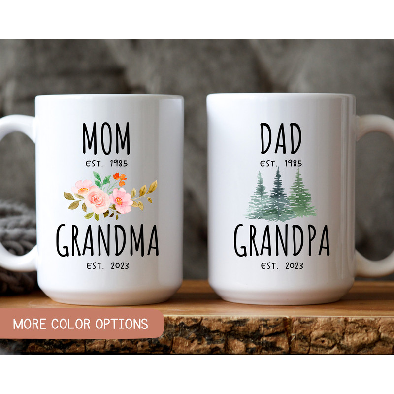 Custom Mugs for New Grandparents, Personalized Gift for New Grandma & Grandpa, Baby Announcement Mug, Best Grandparents Mug Gift Surprise.jpg