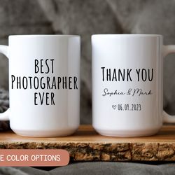 wedding photographer thank you coffee mug, personalized wedding thank you gift, gift for photographer, wedding photograp