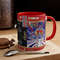 Galaga NES 8 bit game box cover famicom Accent Coffee Mug, 11oz red.jpg
