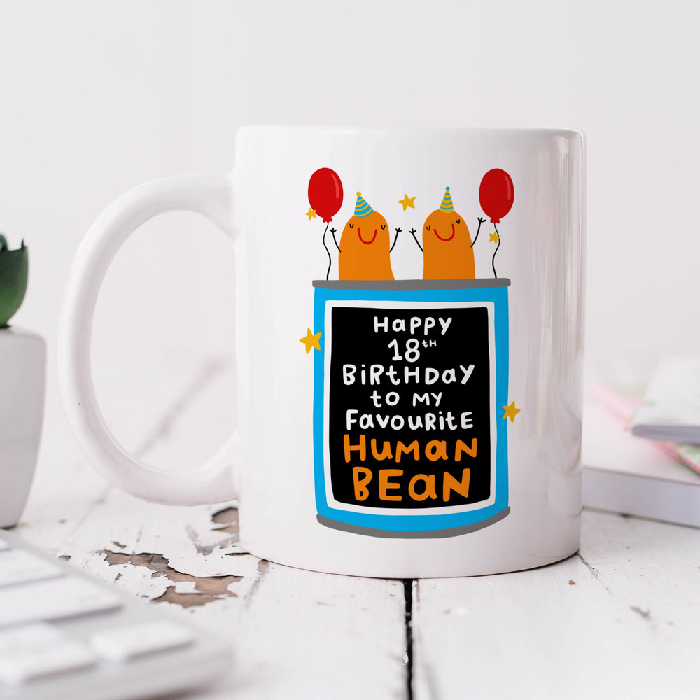 Funny 18th Birthday Mug, Personalised Gift, My Favourite Human Bean Mug.jpg