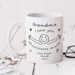 grandma i love you this much mug, we love you personalised grandma gift, birthday gift, miss you, thank you, best gran