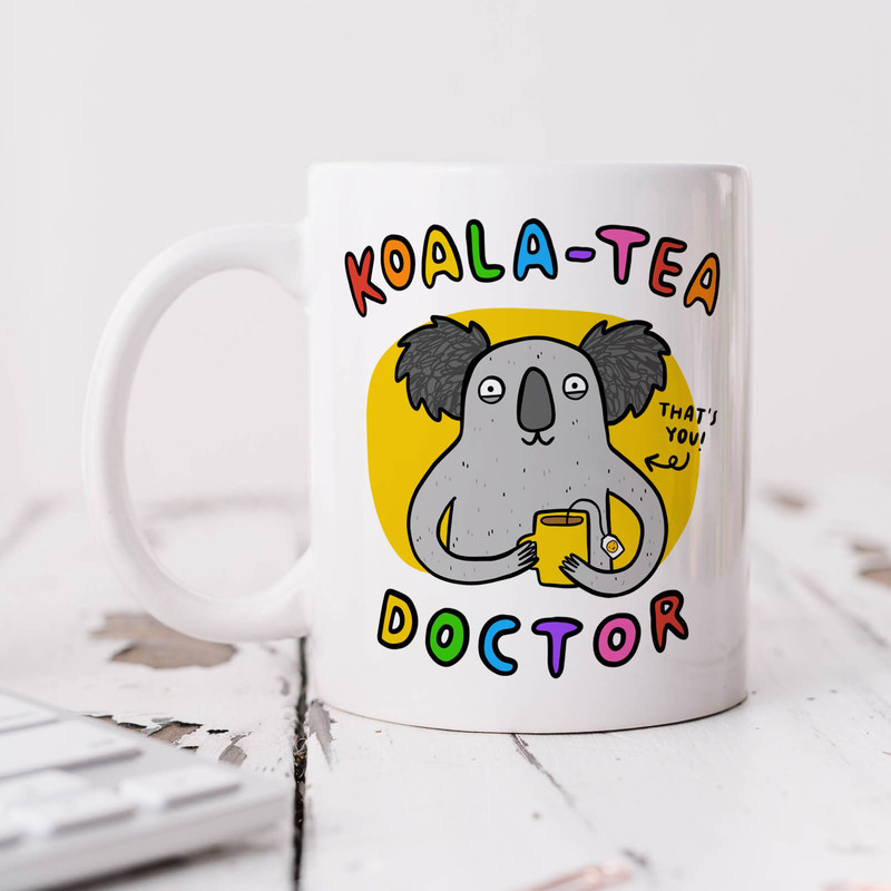 Koala Tea Doctor Mug - Personalised Mug, Congrats, Thank You Gift, Best Doctor Mug, Leaving Work Gift, Graduation Mug.jpg