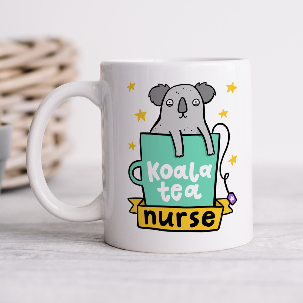 Personalised Koala Tea Nurse Mug - Funny Mug, Birthday Gift, Thank You Gift, Best Nurse Gift, Graduation Gift.jpg
