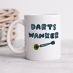 personalised mug, darts wanker mug funny gift, christmas gift, birthday gift, for boyfriend, husband, for dad, brother
