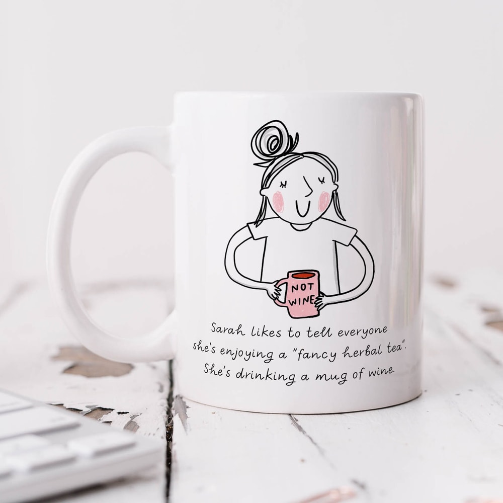 Personalised Mug, Funny Wine Joke, Mug Of Wine - Any Name - Birthday Gift, For Best Friend, Colleague, Funny Office Gift.jpg