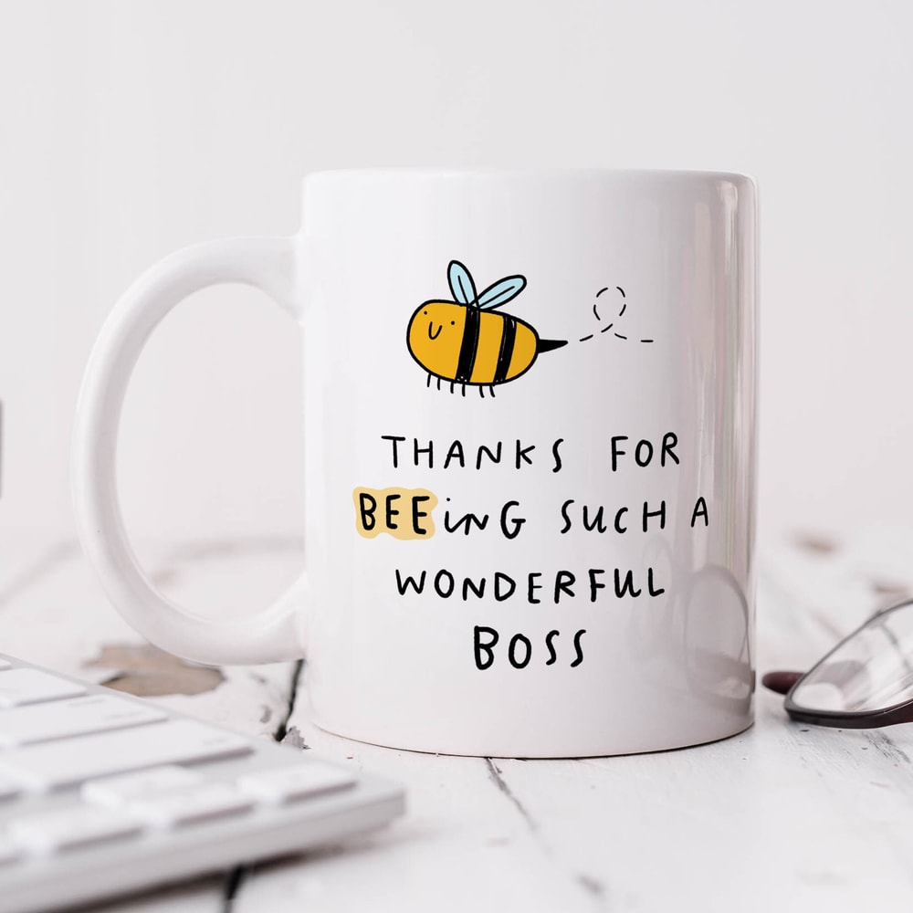 Thanks For BEEing Such A Wonderful Boss Mug - Funny Personalised Thank You Gift For Boss, Colleague, Leaving Job, Retirement Gift.jpg