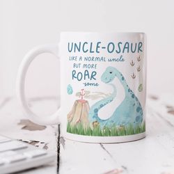 uncle osaur mug   personalised uncle gift, birthday gift, best uncle gift, dinosaur pun, funny uncle gift